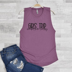 Girls Trip, cheaper than therapy | Sassy | Sarcasm | Funny | Athletic Tank Top |Gym top | Muscle Tank | Workout Tank | Womens Workout Top