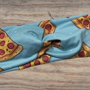 Blaue Pizzastück Stirnband, gedrehtes Stirnband, geknotetes Stirnband, Turban Stirnbänder, Damen Stirnbänder, Krankenschwester Stirnbänder, Mama Stirnbänder