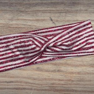 Rayures rouges, rouge blanc bleu, 4 juillet, serre-tête, serre-tête torsadé, serre-tête noué, bandeaux turban, bandeaux pour femme, bandeaux pour infirmière