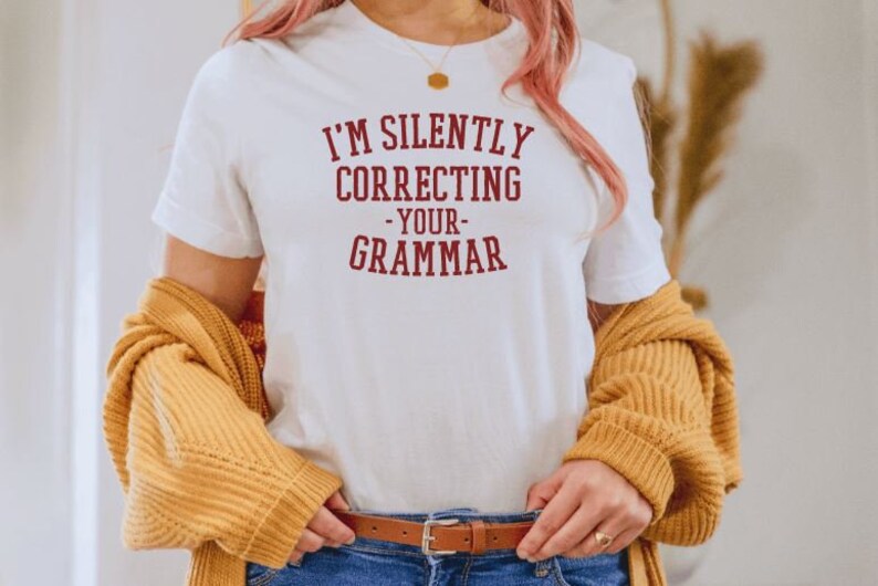 Womens Tshirts Sarcasm Athletic Top Workout Top Gym Tee Womens Workout T-shirt I/'m Silently correcting your grammar Sarcastic