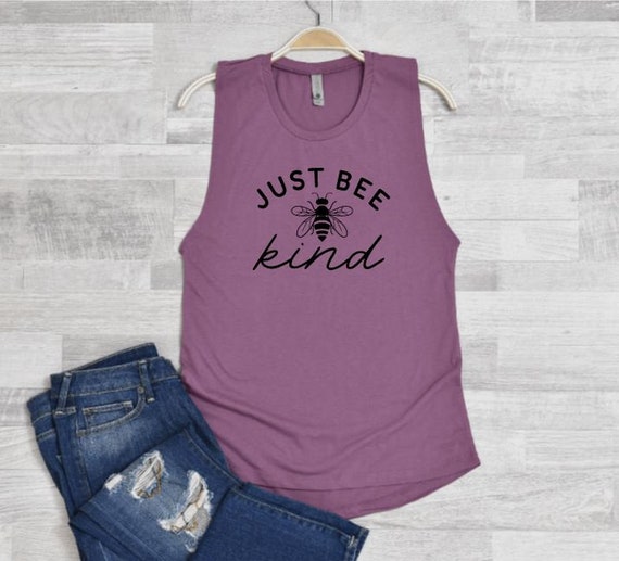 Just Bee Kind Athletic Tank Top Gym Top Muscle Tank Top Workout