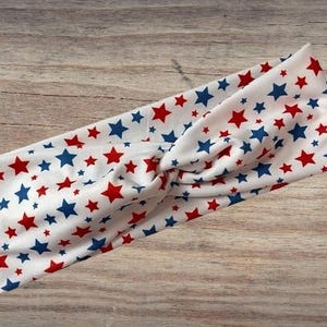 stars, red white blue, 4th of July, Headband, Twisted Headband, Knotted Headband, Turban Headbands, Women's Headbands, Nurse Headbands