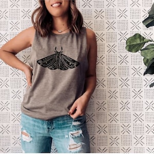 Moth Abstract Top, womens tank top funny, womens tank top graphic, womens tank top funny, Summer tank top, womans tshirts