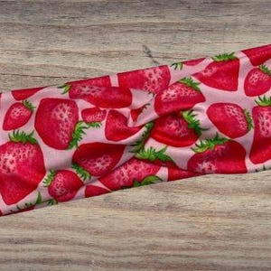Aquarell Erdbeeren Stirnband, gedrehtes Stirnband, geknotetes Stirnband, Turban Stirnbänder, Damen Stirnbänder, Krankenschwester Stirnbänder, Mama Stirnbänder