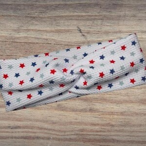 Red, white & blue stars, 4th of July, Headband, Twisted Headband, Knotted Headband, Turban Headbands, Women's Headbands, Nurse Headbands