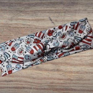 USA stars red white blue 4th of July, Headband, Twisted Headband, Knotted Headband, Turban Headbands, Women's Headbands, Nurse Headbands