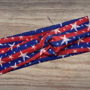 red white blue stars, 4th of July, Headband, Twisted Headband, Knotted Headband, Turban Headbands, Women's Headbands, Nurse Headbands