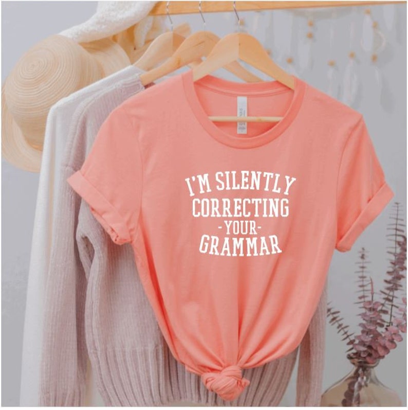 Womens Tshirts Sarcasm Athletic Top Workout Top Gym Tee Womens Workout T-shirt I/'m Silently correcting your grammar Sarcastic