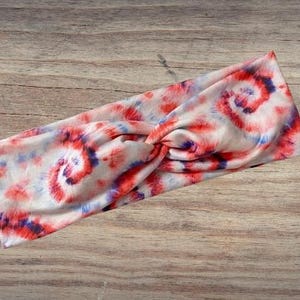 Tie dye, red white blue, 4th of July, Headband, Twisted Headband, Knotted Headband, Turban Headbands, Women's Headbands, Nurse Headbands