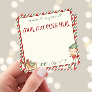 Bewerkbare Elf-notitiekaarten, Elf-kerstactiviteiten, Kerst-Elf-ideeën, Elf-spellen, Elf-activiteiten, Kerst-Elf Mini-notities, Afdrukbaar