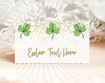 Editable St Patricks Day, Birthday party place card, St Patrick party celebration, Editable tent card, Printable, Instant download