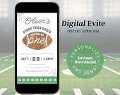 First Year Down Evite, First Year Down Digital Invite, 1st Year Down Digital Invitation, First Year Down Football Invitation