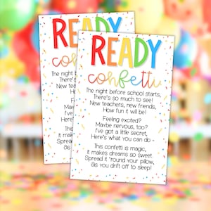 Ready Confetti For School, Ready Confetti For Kindergarten, Ready Confetti Back To School, Ready Confetti Printable