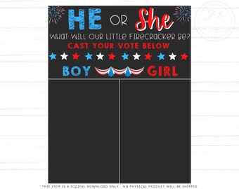 Firework Gender Reveal Invitation He Or She What Will Our Etsy