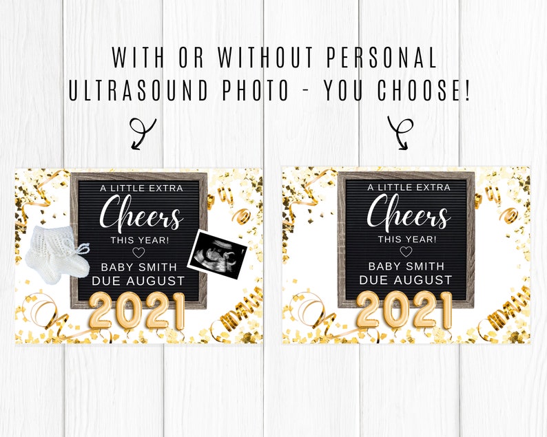 Editable New Years Eve Pregnancy Announcement 2021 New Years Social Media Pregnancy Announcement New Year Digital Pregnancy Announcement