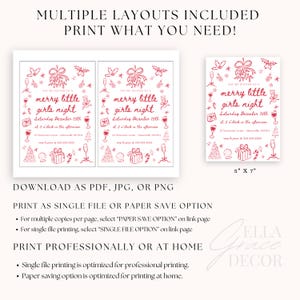 Printable holiday invite for women, designed for girls-only parties, December events, or Christmas-themed gatherings.