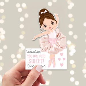 Bailarina Scrunchie Valentine, Cartões Bailarina Valentine, Etiqueta Bailarina Valentine, Cartão Scrunchie Valentine, Etiqueta Scrunchie Valentine