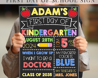 First Day of School Sign, First Day of School Sign Printable, First Day of School Sign Editable, Back to School Sign Printable, Reusable