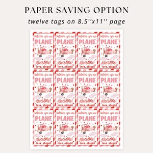 twelve tags per page on letter size paper