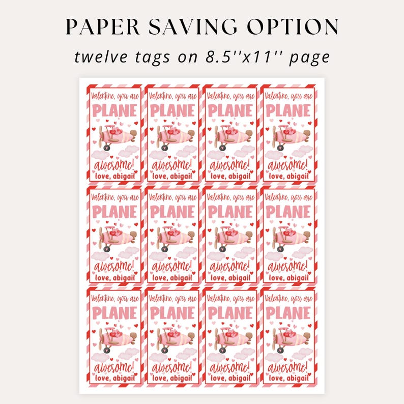 twelve tags per page on letter size paper