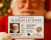 Realistic Santa License Digital Download Christmas Eve Prop Lost Wallet Printable North Pole ID Magical Holiday Keepsake for Kids