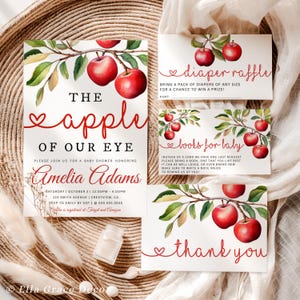 Fall Baby Shower Invitation, Apple Of Our Eye Baby Shower Invitation, Apple Baby Shower Digital Invite Template, Fall Baby Shower Invite