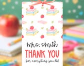End of School Teacher Gift Tag Printable Thank You Teacher Tag Last Day of School Gift From Student Instant Download
