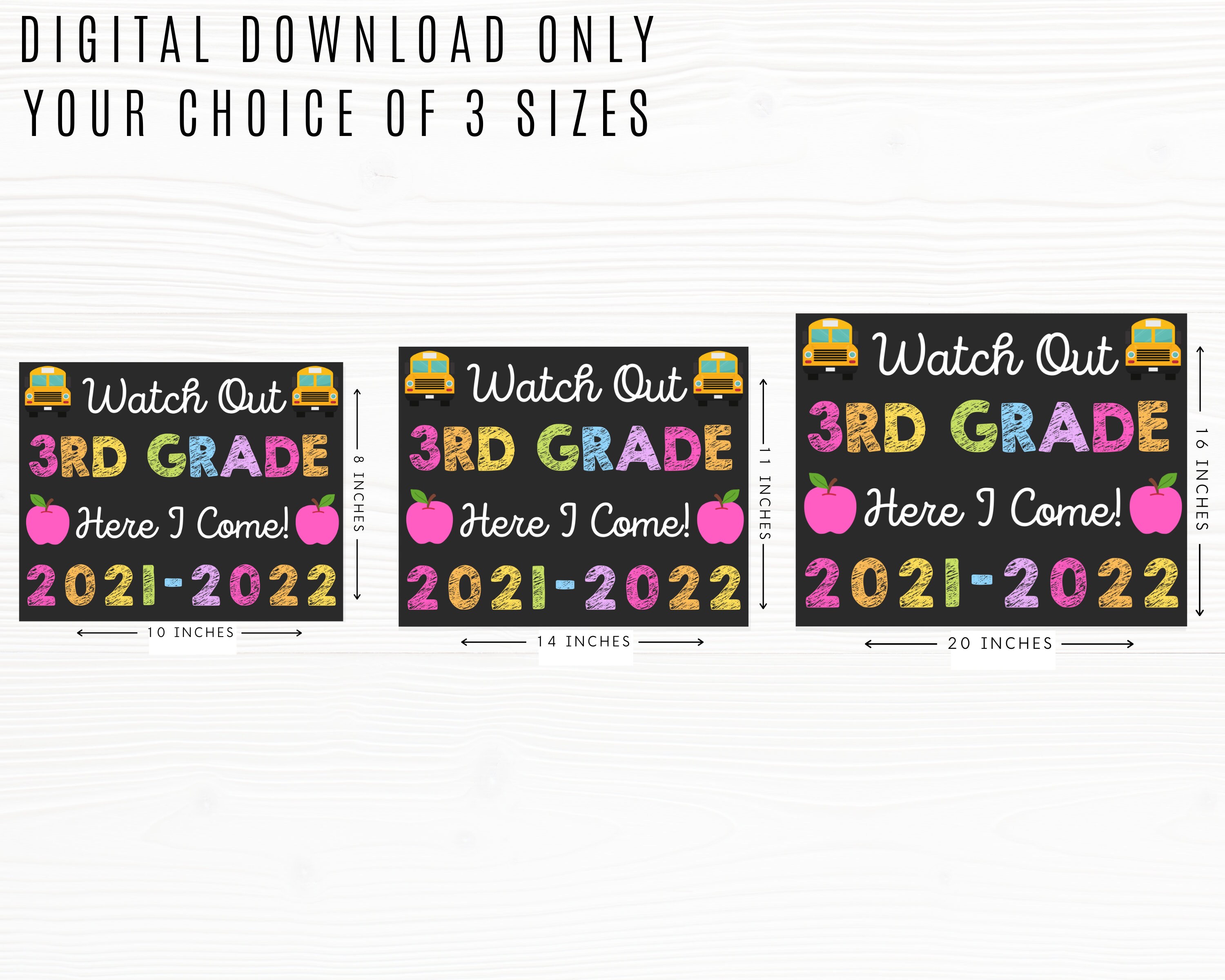 First Day of Third Grade Sign First Day of School Sign Third | Etsy