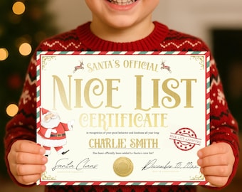 Editable Letter from Santa, Official Nice List Certificate From Santa, Christmas Santa Letter, Personalized Letter, Custom Letter, Printable