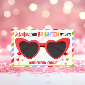 Valentine Tag druckbare Sonnenbrille, Valentinstag Geschenkanhänger Sonnenbrille, Sonnenbrille Valentinstag Karte, Sonnenbrille Valentinstag Karte
