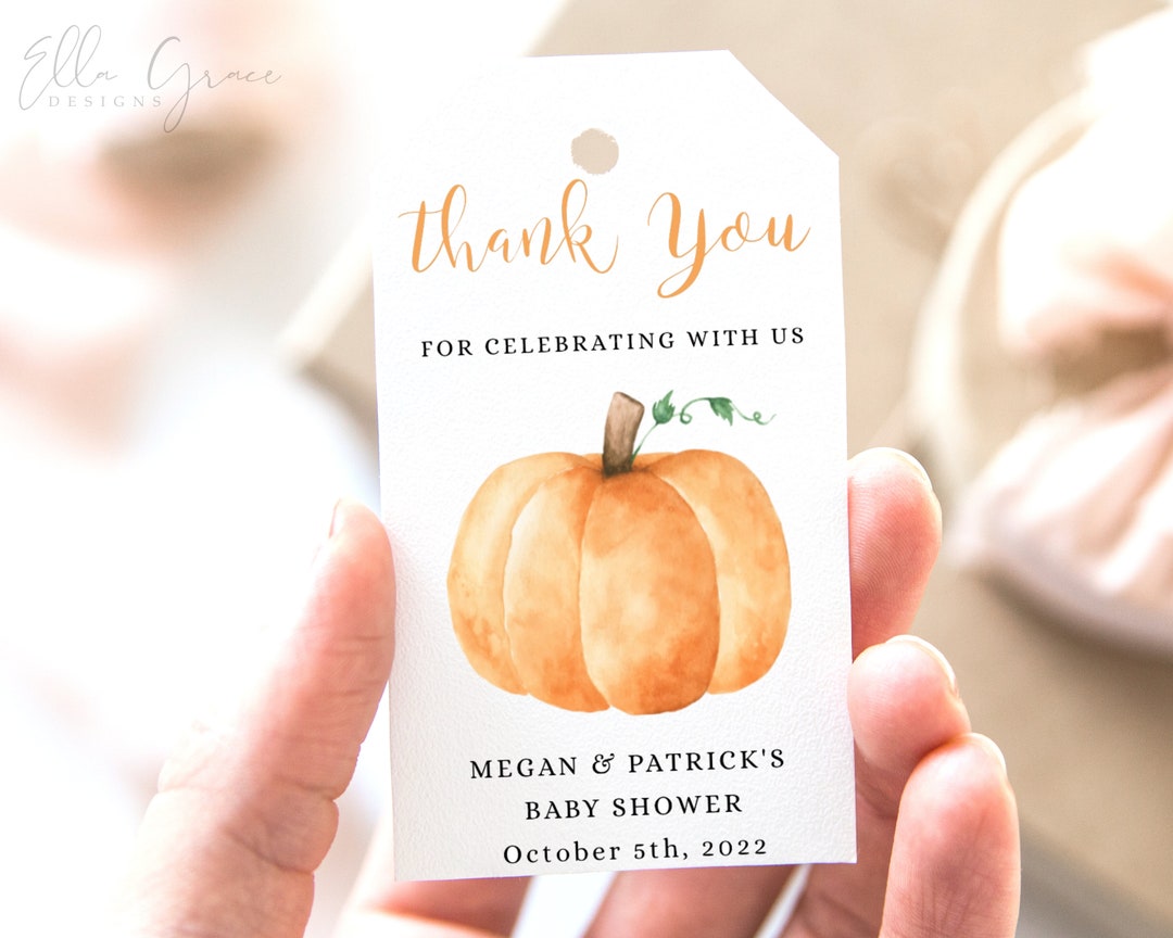 Editable Little Pumpkin Favor Tag, Thank You Tag, Birthday Baby Shower ...