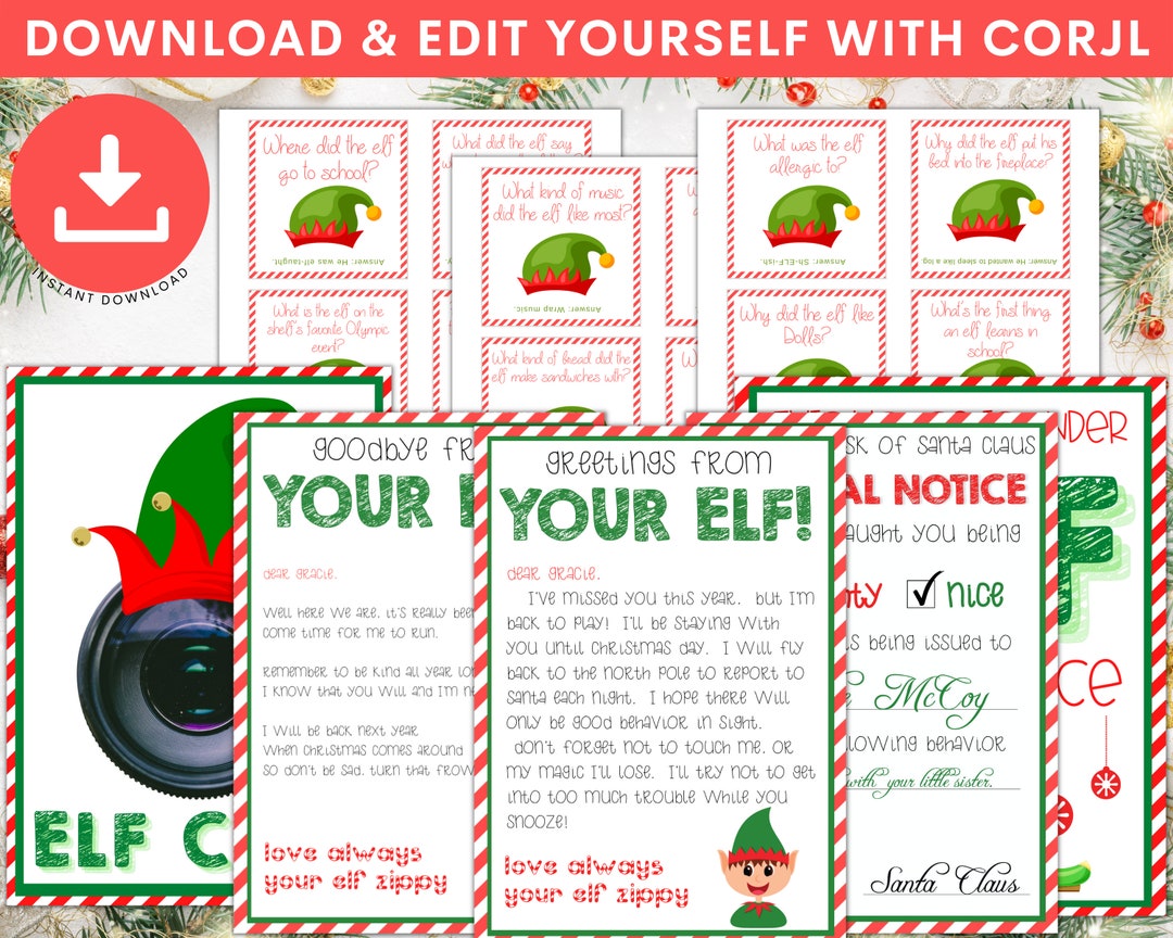 Elf Props, Notes From Your Elf, Elf Notes, Elf Printables, Elf Notes to ...