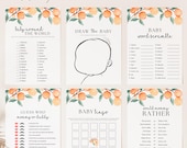 Printable Little Cutie Baby Shower Games, Baby Shower Bingo, Baby Predictions, Gender Neutral Baby Shower Games, Instant Download