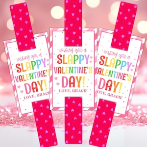 Editable Slap Bracelet Valentine&#39;s Day Gift Tag, Slappy Valentine&#39;s Day Gift Tag, Valentine Tag, Classroom School Gift Tag, Instant Download