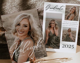 Editable Graduation Announcement, Class of 2023 Senior Card for Photographers, Graduation Announcement Template, Minimalist Template