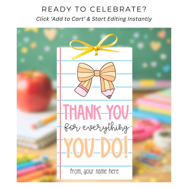 teacher thank you printable tag for gift bags baskets and end of year presents