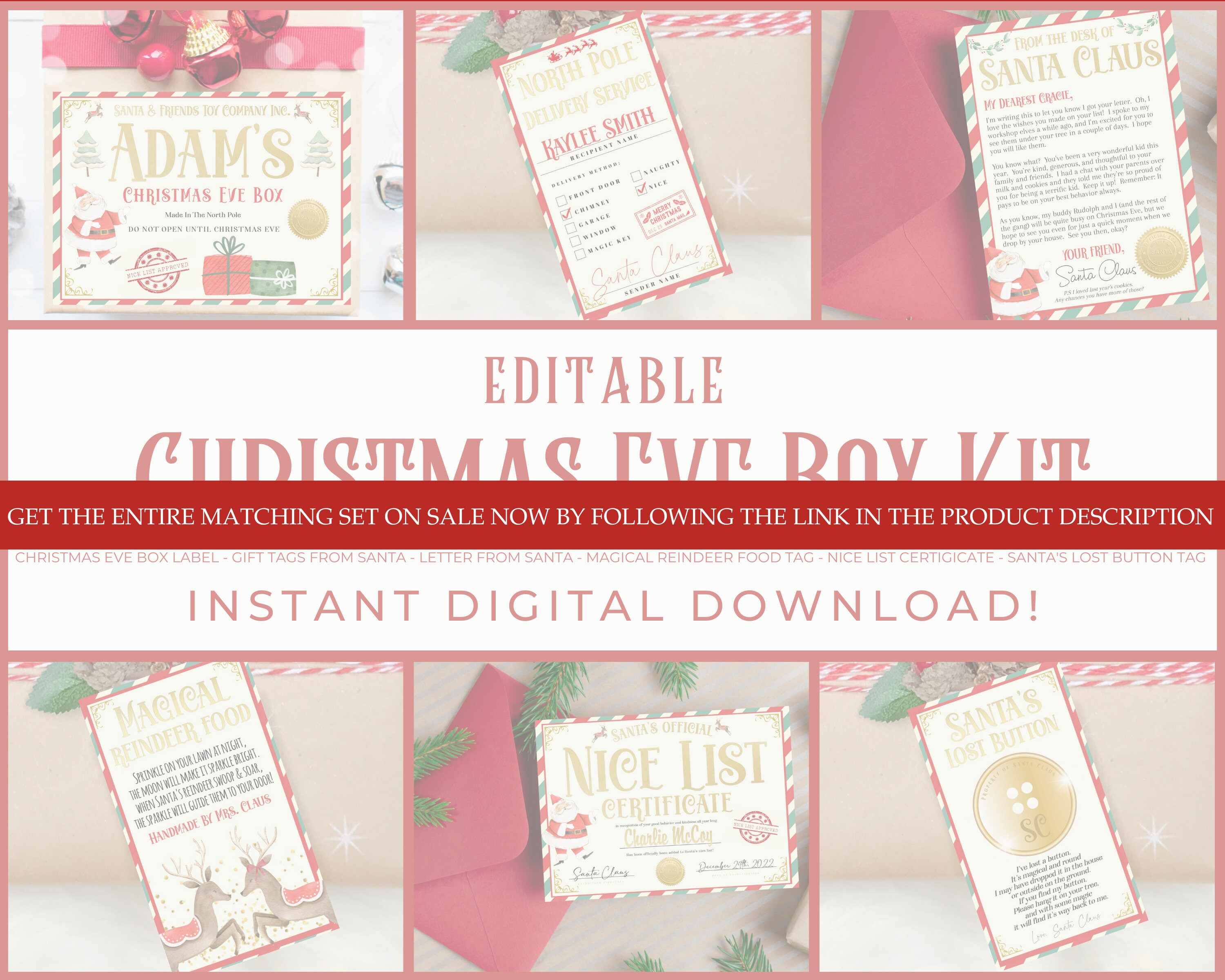 Printable Christmas Eve Box Label Personalized Night Before - Etsy