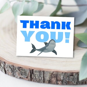 Shark Thank You Card, Instant Download, Printable Shark Thank You Card ...