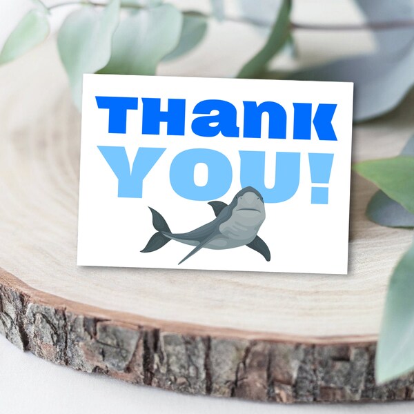 Printable Shark Thank You Card - Etsy