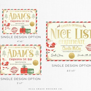 Printable Christmas Eve Box Label, Personalized Night Before Christmas ...