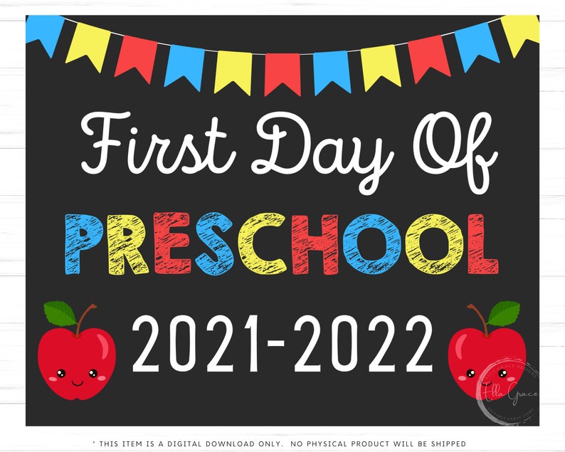 First Day of Preschool Sign First Day of School Sign | Etsy