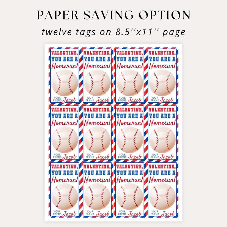 twelve tags per page on letter size paper
