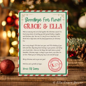 Lettre d'adieu elfe modifiable Lettre de départ elfe lettre d'adieu elfe Noël lettre d'adieu départ elfe de Noël téléchargement immédiat