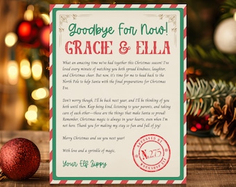 Carta de despedida de elfo editável, carta de despedida de elfo, carta de despedida de elfo de Natal, carta de despedida de elfo por enquanto, download instantâneo