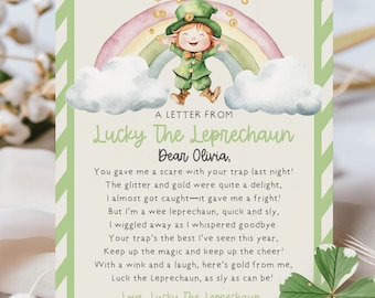 Editable Leprechaun Letter St Patricks Day Leprechaun Letter Printable Leprechaun Trap Note Letter From Leprechaun Kids St Pattys Day Note