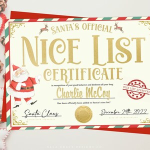 EDITABLE Christmas Eve Box Kit, Letter From Santa, Nice Certificate ...