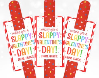 Editable Slap Bracelet Valentine's Day Gift Tag, Slappy Valentine's Day Gift Tag, Valentine Tag, Classroom School Gift Tag, Instant Download