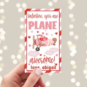 Editable Airplane Valentine's Day Gift Tag