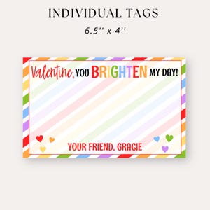 each tag is 6 and a half inches by 4 inches