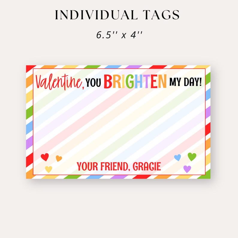 each tag is 6 and a half inches by 4 inches